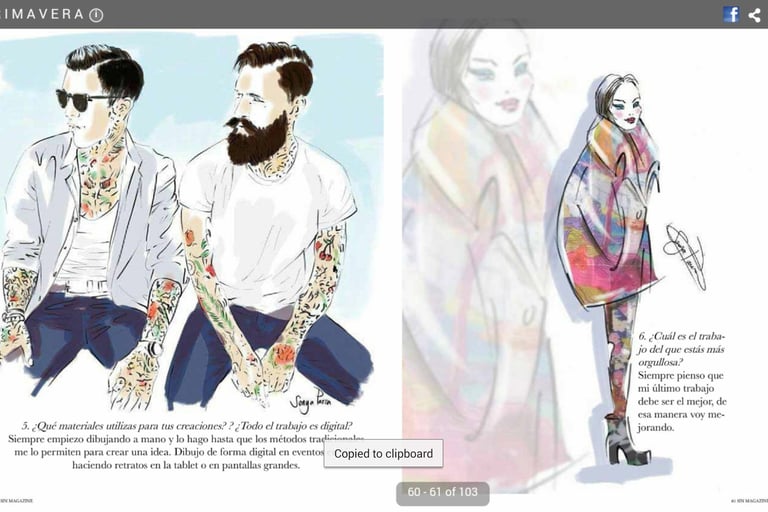 Editorial Magazine Feature about Artist And Fashion Illustrator Sonya Parra