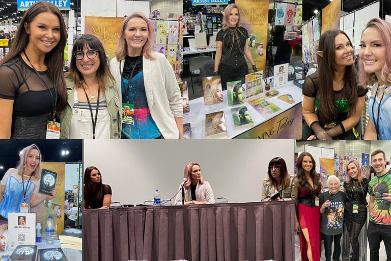 Lorin and Gina promoting the audiobooks at LA ComicCon
