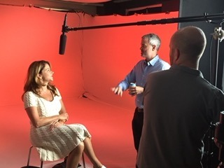 Chris Talbott directing in the studio with celebrities