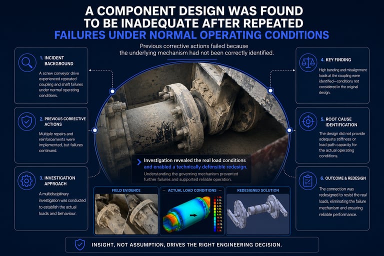 Root cause investigation identifying an inadequate component design after repeated failures