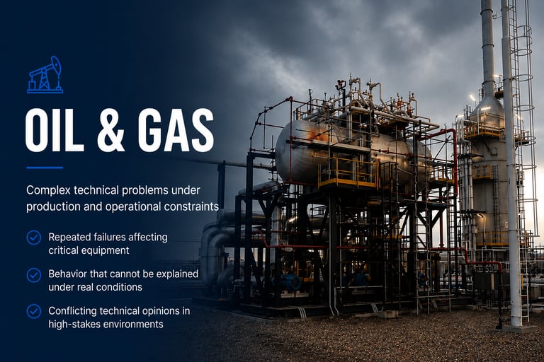 Engineering investigation for oil and gas production facilities.