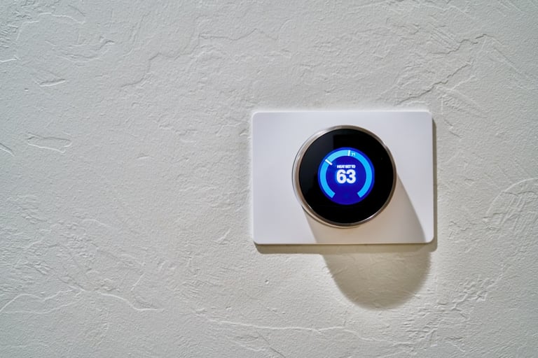“Smart thermostat — interior home system monitoring”