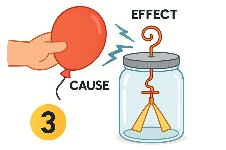 Balloon effect approaching a pot with copper wire.
