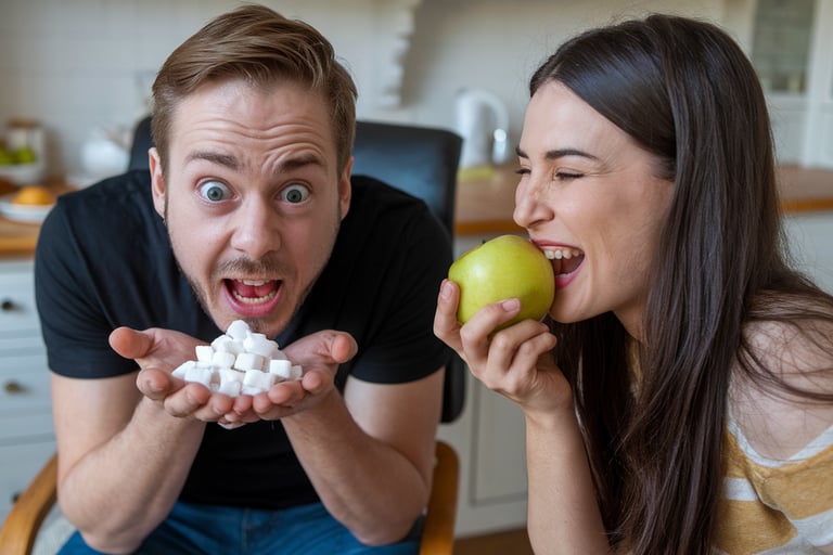 Man glaubt oft nicht, wie viel Zucker einige Produkten ist und wie süß ein Apfel schmecken kann