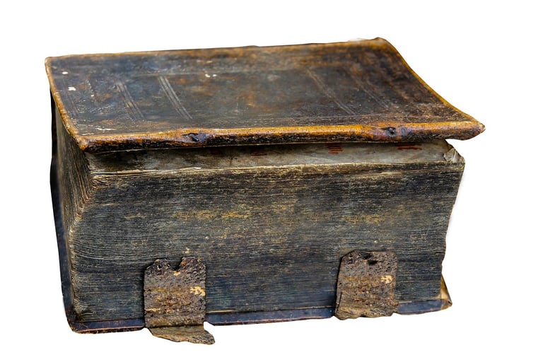 A very very old and ominous looking tome of forbidden knowledge.