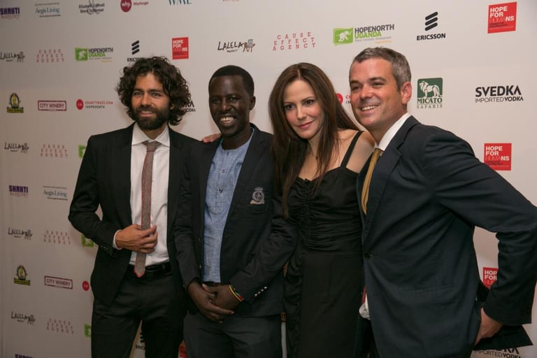 Cause Effect Agency's founder Chris Talbott with Adrian Grenier, Mary-Louise Parker, and Hope North'
