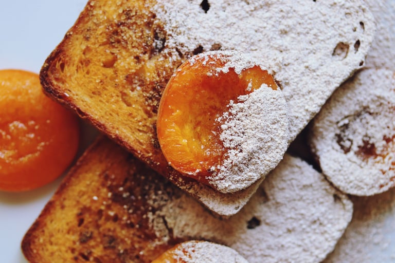 Cardamom & Cinnamon Baked French Toast and Honied Apricots