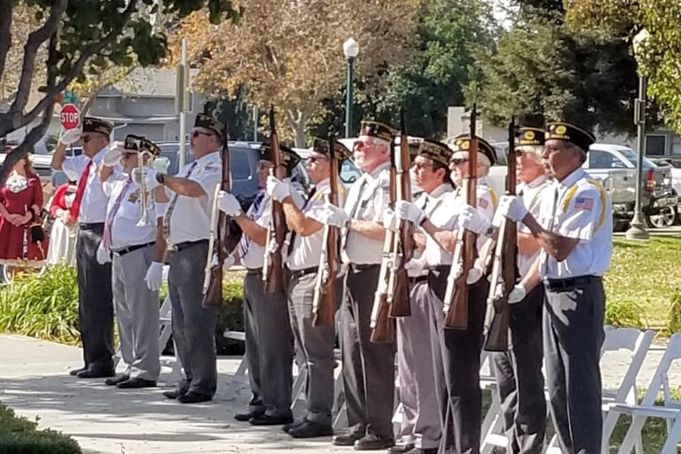 American Legion - VFW honor guard at present arms