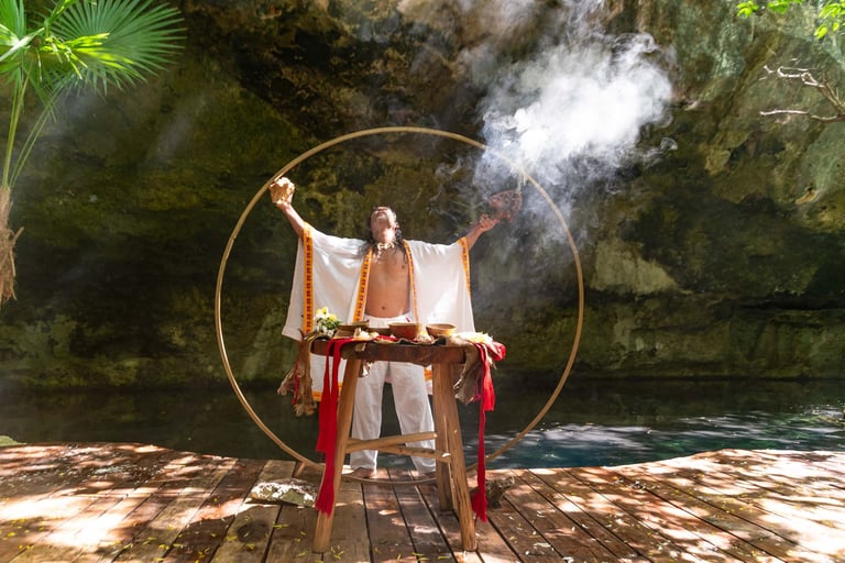 Jungle Mayan ceremony Riviera maya Playa del carmen