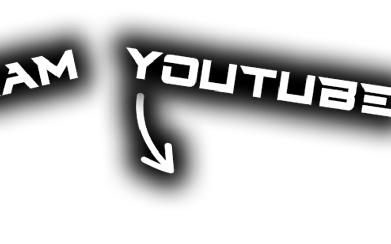 White futuristic font text reading Instagram, YouTube, and Email with arrows pointing down.