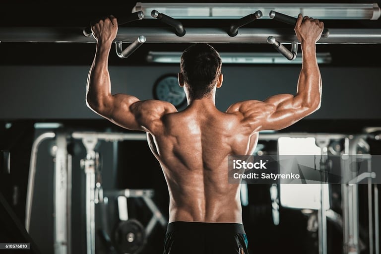 a man doing pull ups on a pull up bar