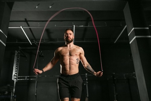 a man jumping rope