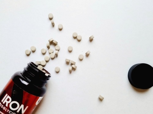 a bottle of iron supplements