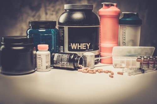 a variety of sports supplements