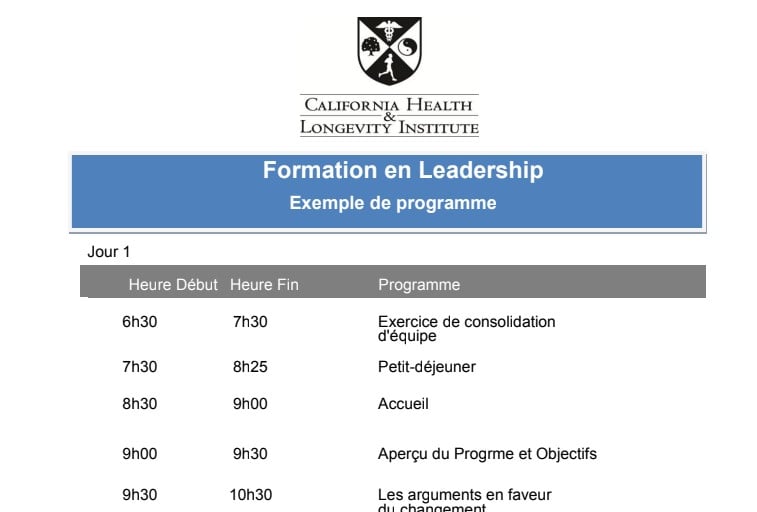 exemple programme séminaire entreprise 3 jours