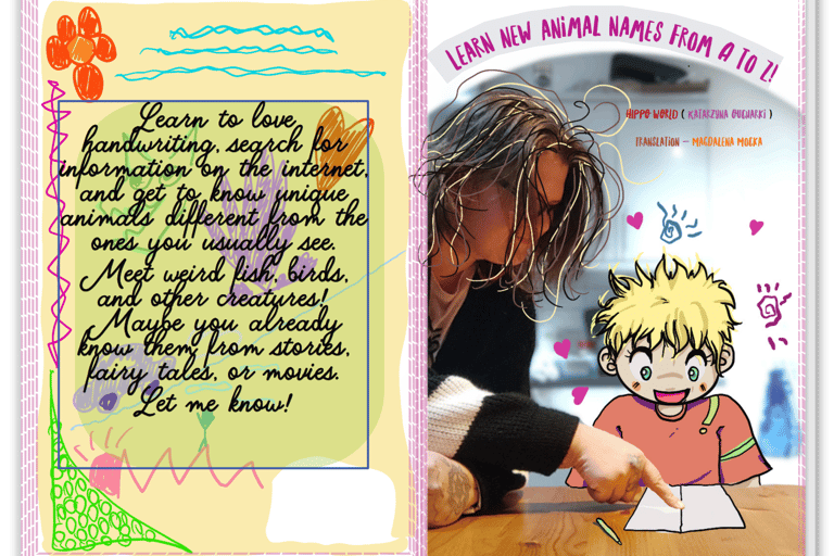 a woman is writing a letter to her son