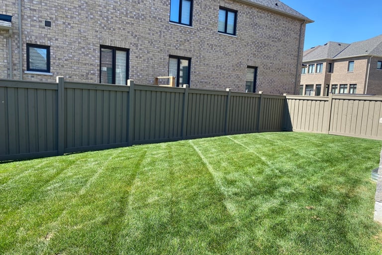 Lawn freshly cut and edged by Los Chicos Exterior Solutions