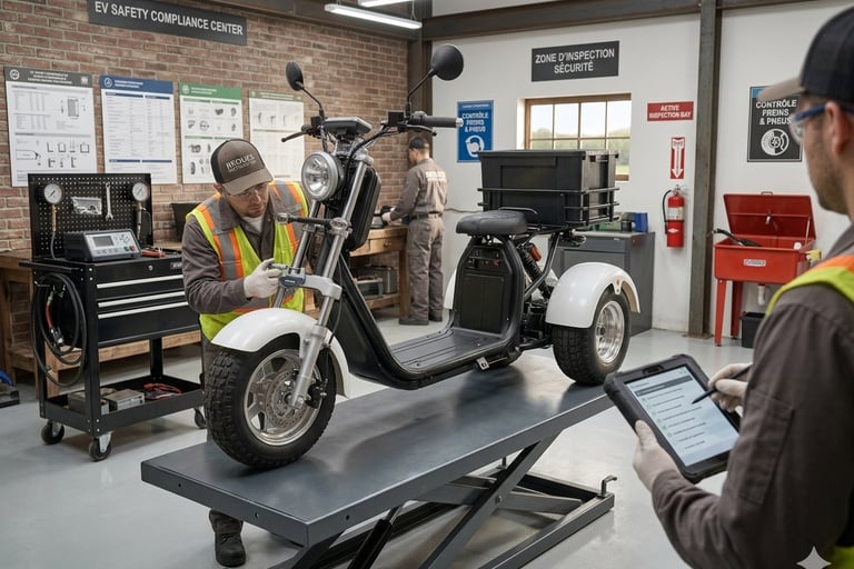 contrôle sécurité scooter électrique 3 roues