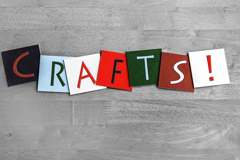 craft word writen in blocks for a creative blog