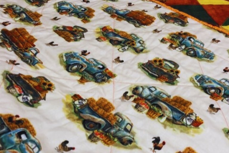 fall themed quilt back