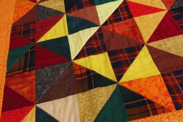 autumn colored quilt blocks
