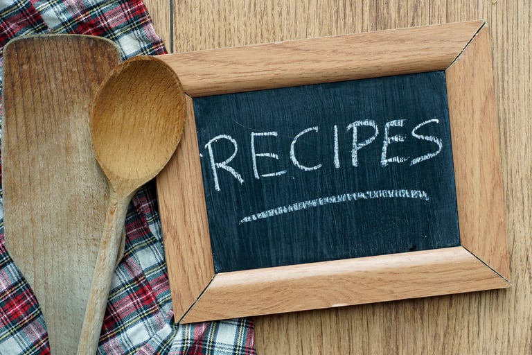 recipes sign to announce recipes 