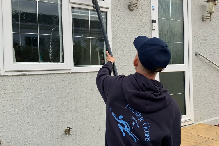 A window being washed