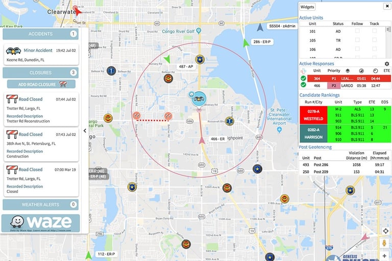 PULSE Software utilizes Waze to see Wazer reported crash alerts.