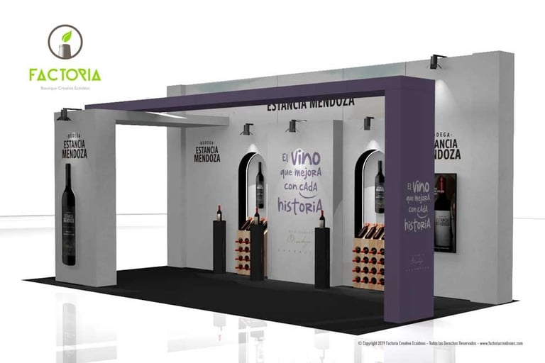 Stand hecho en cartón para ferias y exposiciones en Quito