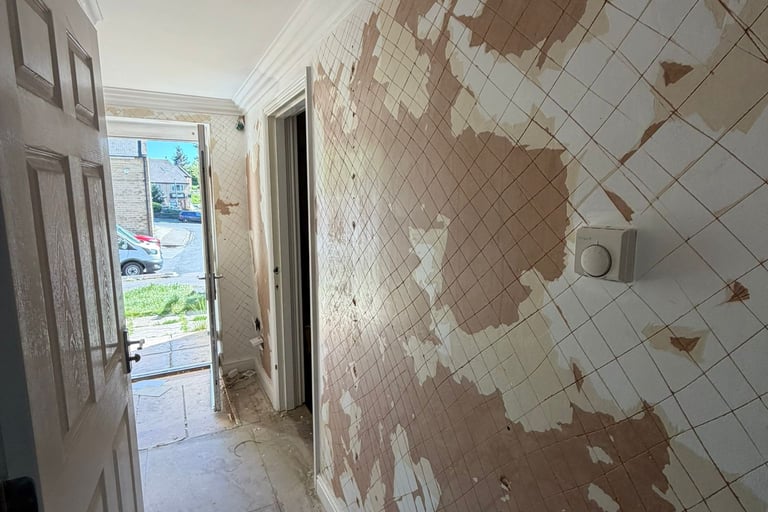 Hallway in need of a makeover.