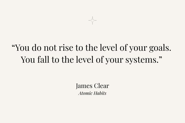 Inspirational quote from Atomic Habits by James Clear
