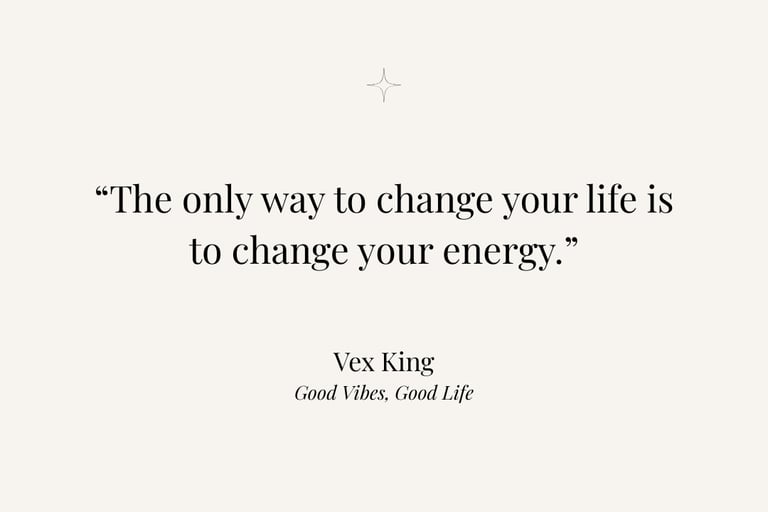 Inspirational quote from Good Vibes, Good Life by Vex King