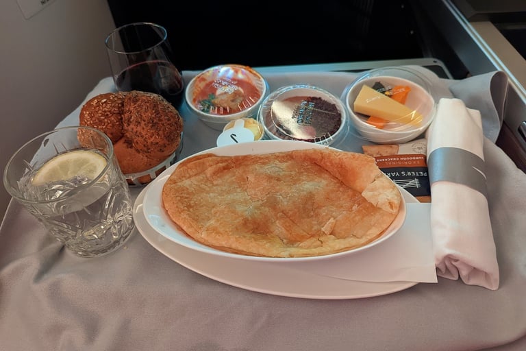 Dinner on British Airways Business Class