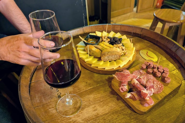 Cheese and charcuterie board at Rosso in Cusco