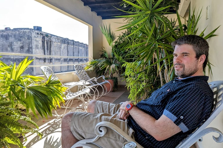 Rocking chairs at Hostal Amalia in Santa Clara