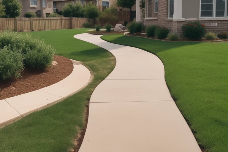 curved concrete walkway