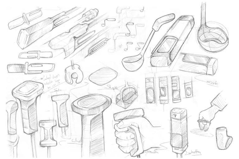 design sketches of kitchen tools