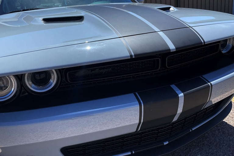 Matte Black racing stripes. Elite Car Wraps, Las Cruces, NM