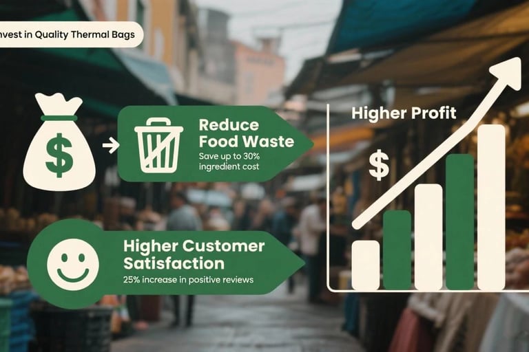 Infographic on how investing in quality thermal bags increases profitability for small food business