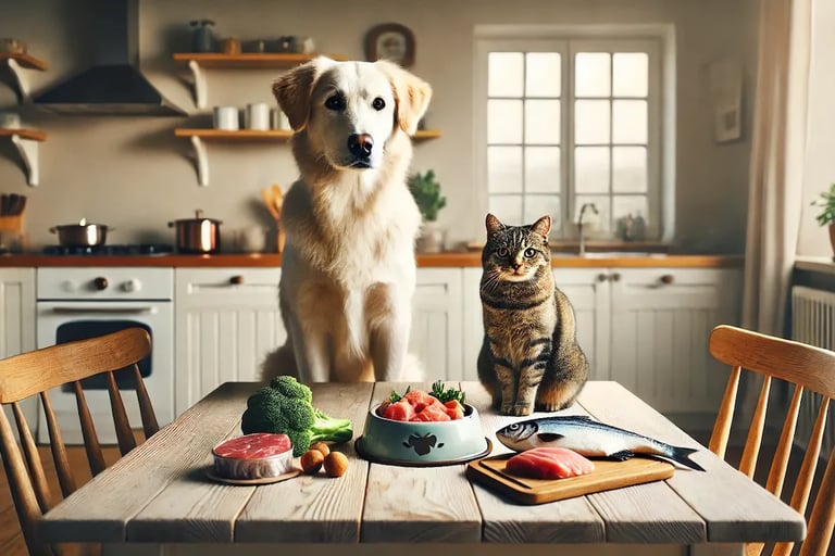 Ernährungsberatung für Hunde und Katzen mit natürlicher Fütterung aus Fleisch, Fisch und Gemüse