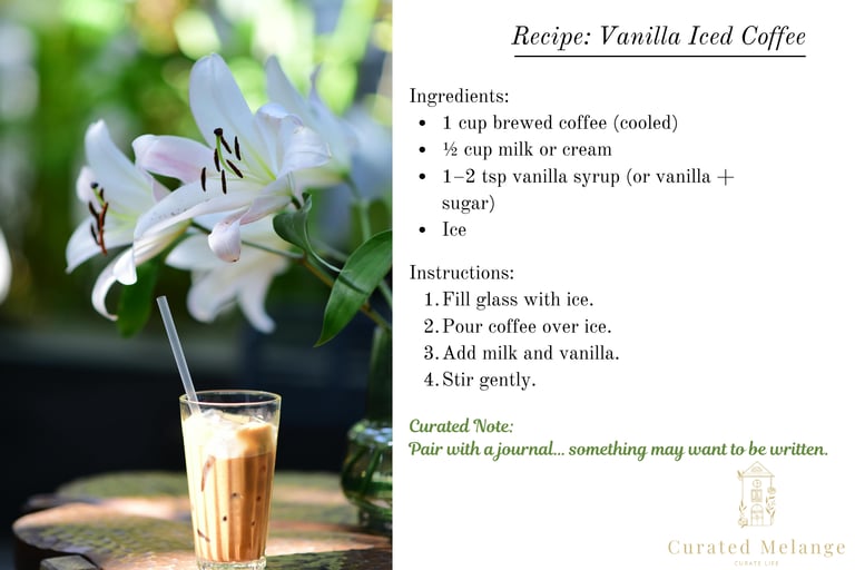 Iced Coffee Recipe Card