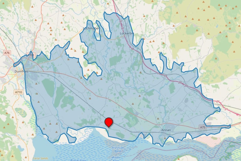 15 minute traveltime map