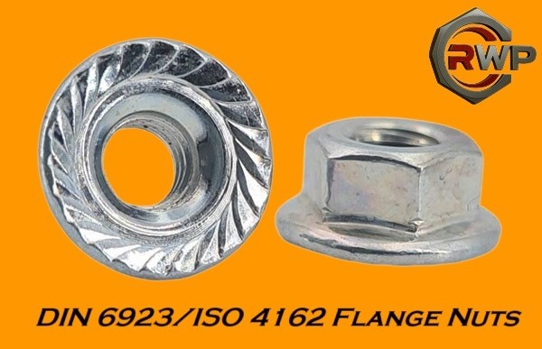 DIN 6923 / ISO 4162 Flange Nuts – Hex nuts with integrated serrated flange base for secure fastening, providing load distribu