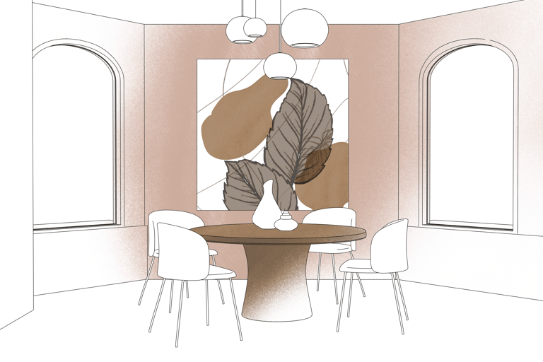 illustration of the Artful Interiors Coloring book