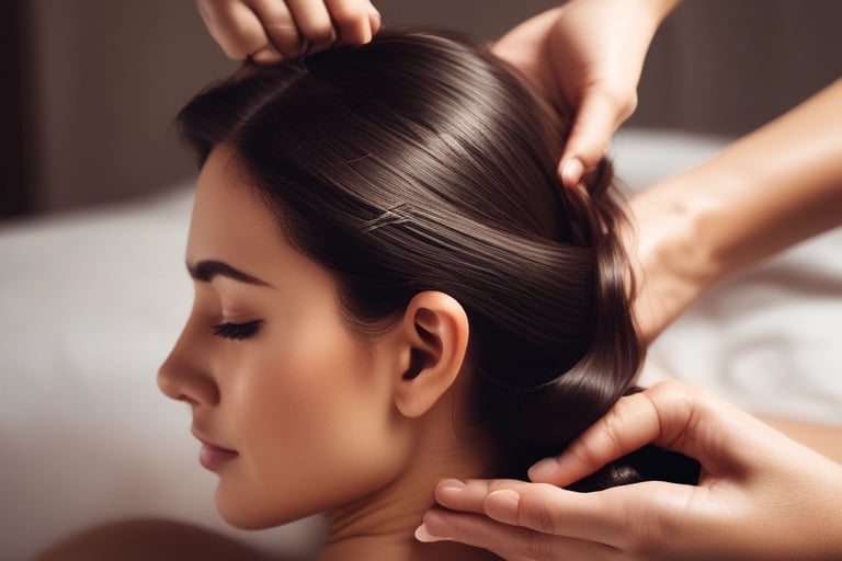 Stress relief scalp massage treatment at Macro Spa Medavakkam