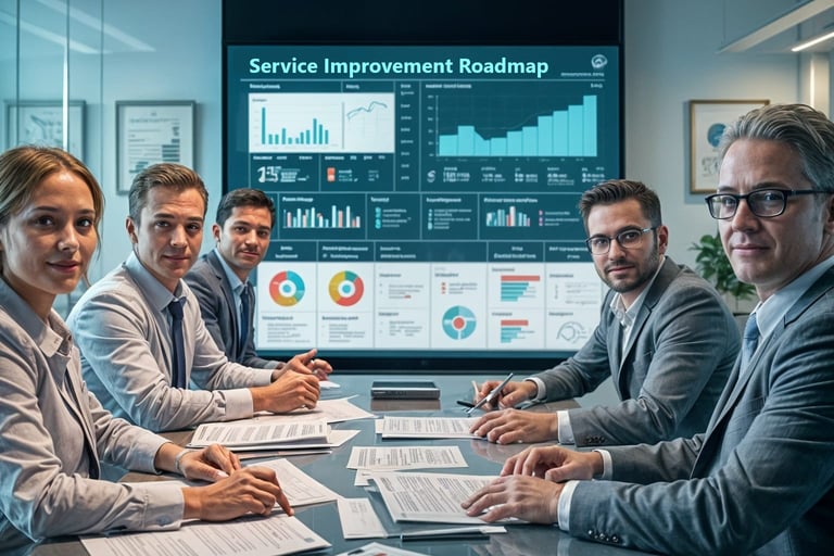 a group of business people sitting around a table