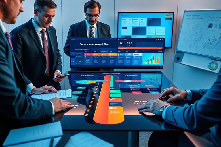 a group of business people working on a project