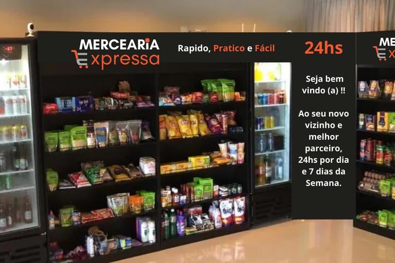 Minimercado no seu condominio automatizado Mecaria Expressa 24/7 dias por semana