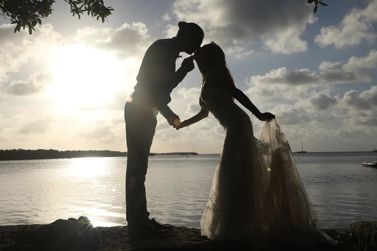 key largo sunset beach wedding