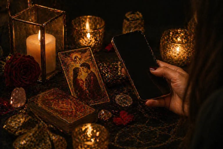 tarot amor whatsapp com pessoa esperando resposta com cartas de amor